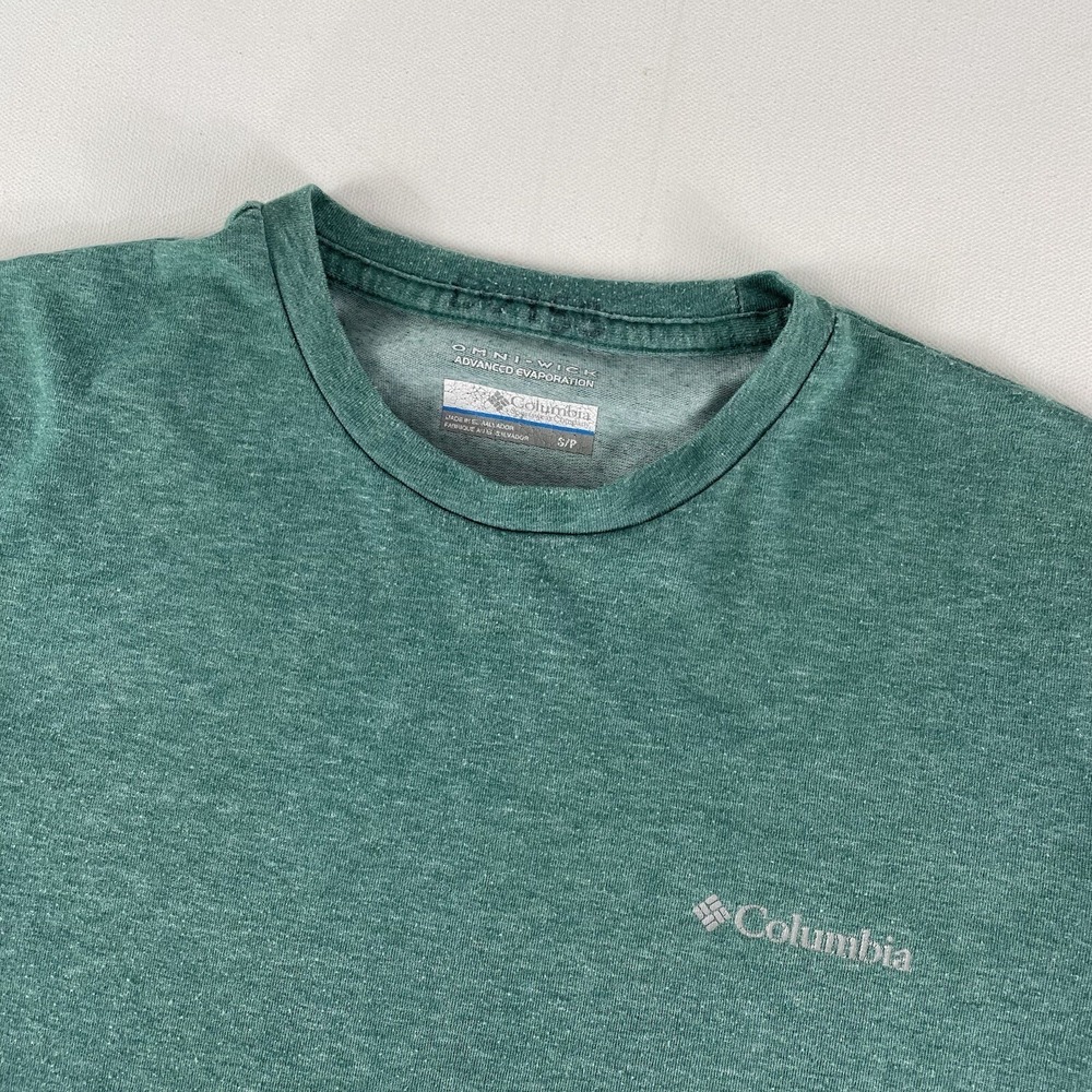 Columbia T Shirt Adult Small Teal Green Fishing Performance Omni-Wick Tee Mens